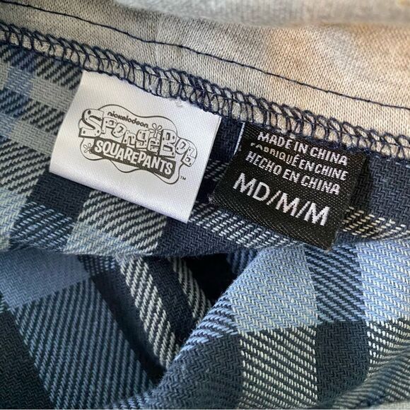 Spongebob Hooded Flannel Button Down Shirt Long Sleeve Friends Forever Medium - Picture 7 of 7